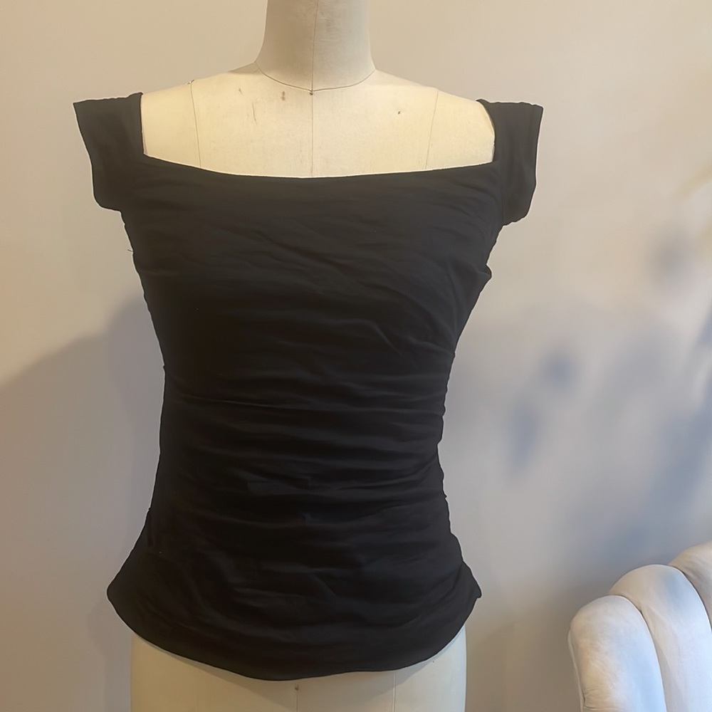 Nicole Miller Black  Ruched Top Size 8